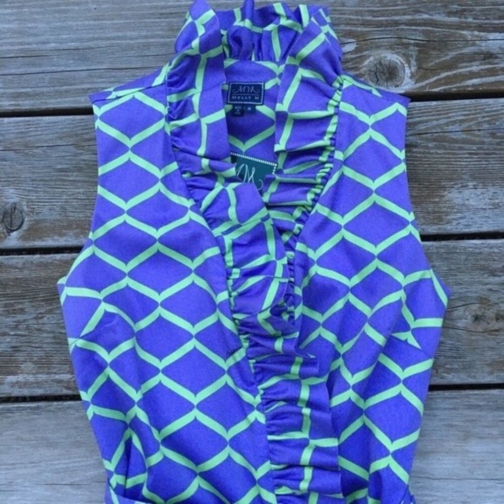 Melly M Riverside Ruffle Printed Wrap Dress 8 NWT - Picture 5 of 12